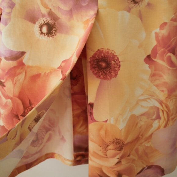 SALVATORE FERRAGAMO Trench Coat Belted Jacket Cotton Graphic Floral Print US 10 - Picture 7 of 14